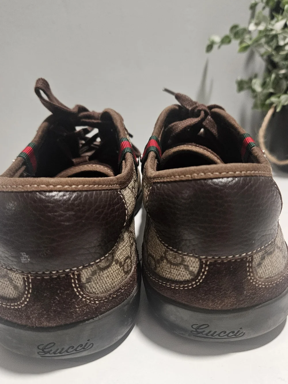 Gucci Brown Men's Lace-Up Casual Sneakers